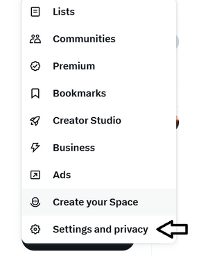 X Settings page with Accessibility, display, and languages and Display options highlighted to open display settings.